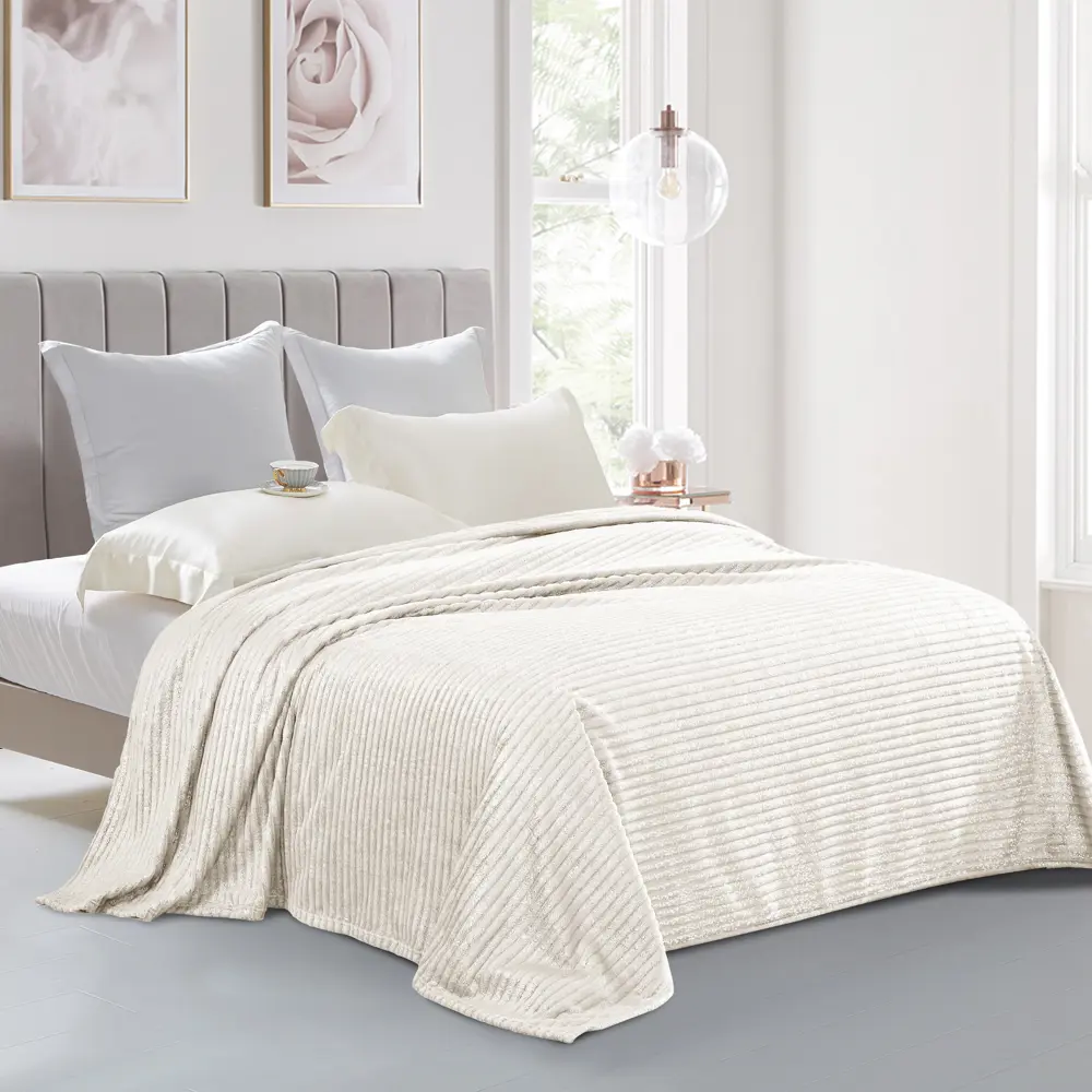 Плед Alitea 180x200 см велсофт цвет экрю 89337507 STLM-2172396 СТОЛИЦА ТЕКСТИЛЯ - Вид №3