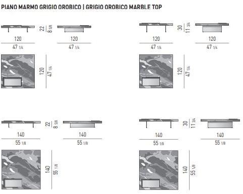 Minotti Журнальный столик из дерева и мрамора Boteco sun-id-1459217 - Вид №4