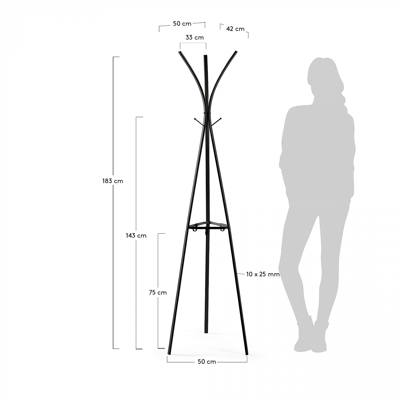 069067 Вешалка металлическая черная La Forma Stearn  - Вид №1