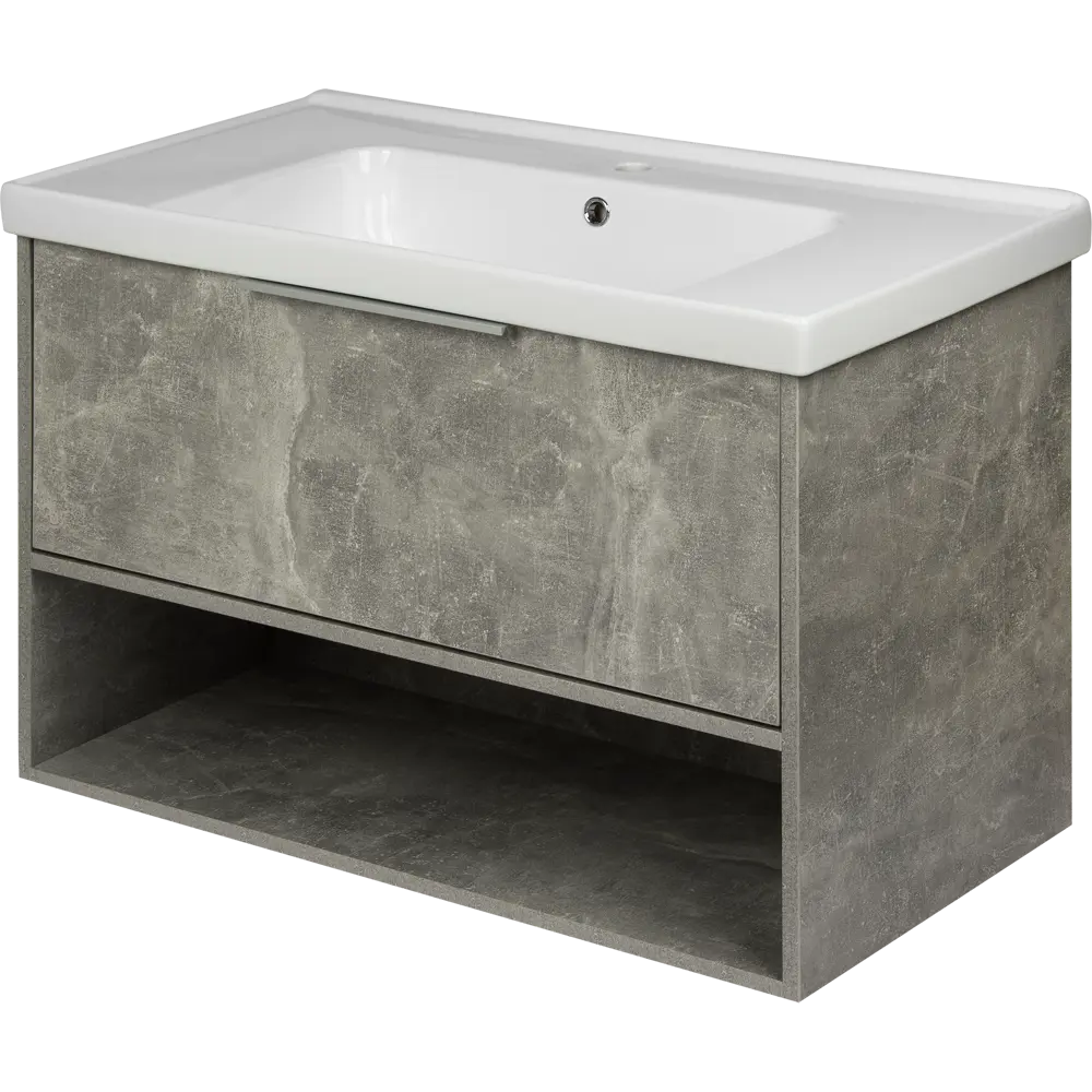 Тумба под раковину подвесная «Дана» 90 см цвет серый цемент SANFLOR STLM-2174964 - Вид №1