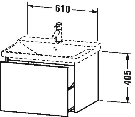XS408009191 Тумбочка подвесная XSquare #XS4080 610 x 473 мм Серо-коричневый декор Duravit - Вид №1