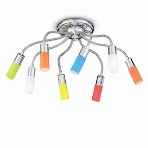 Люстра потолочная детская Ecoflex IDEAL LUX  326530 Красный;желтый;зеленый;голубой