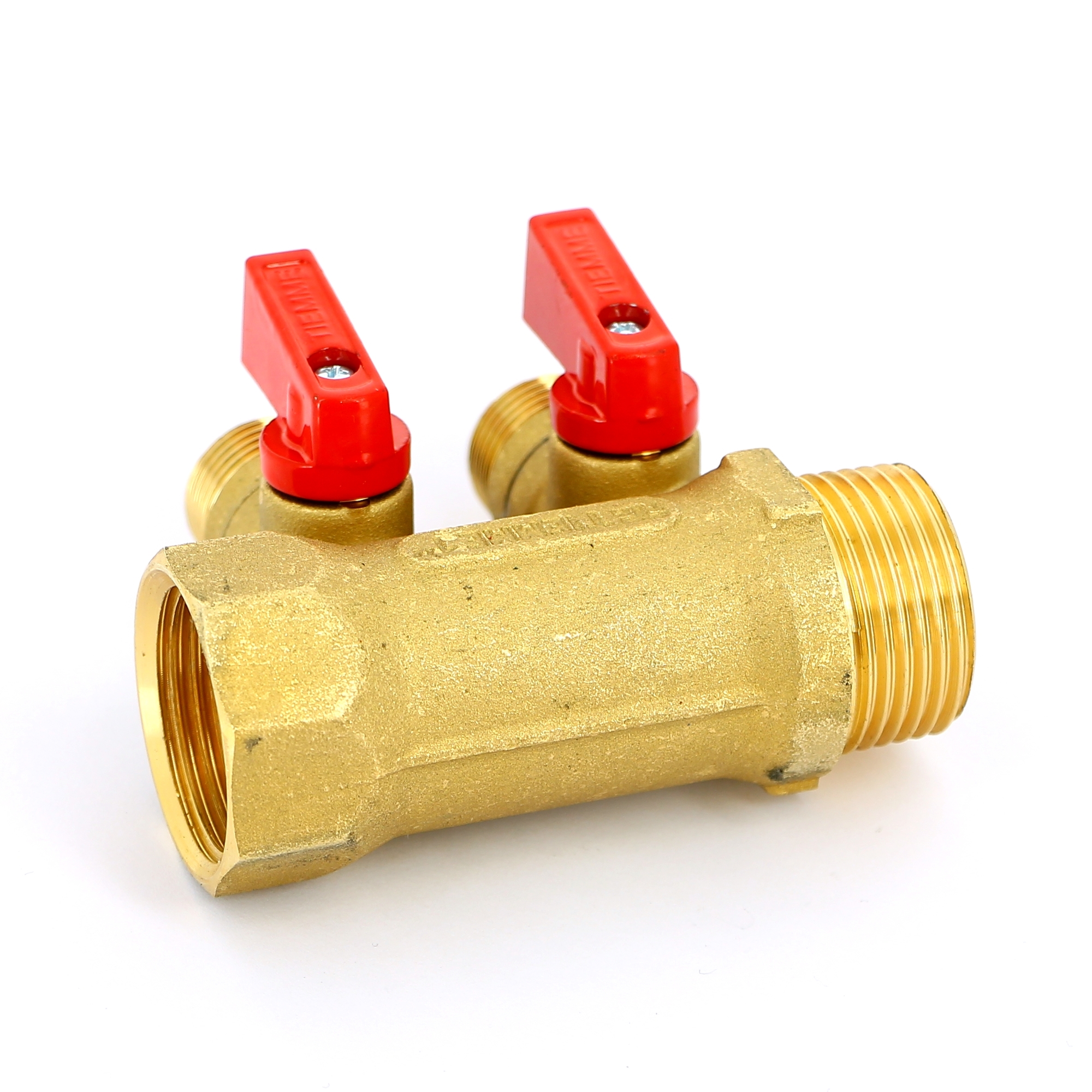 Коллектор НВ 1" с кранами TIEMME 2 выхода 1/2"Н 36мм 1820006 - Вид №2