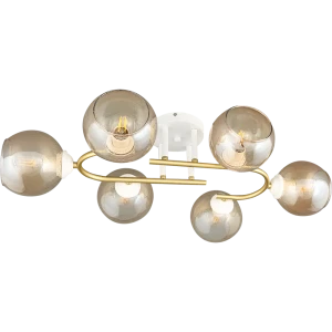 Люстра потолочная Jlight Jerome 3153/6C 6 ламп E27 60W цвет белый и матовое золото 85233265 STLM-2057529