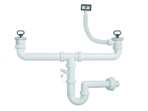 Двойной сифон Альвеус FI 70 c переливом ECO