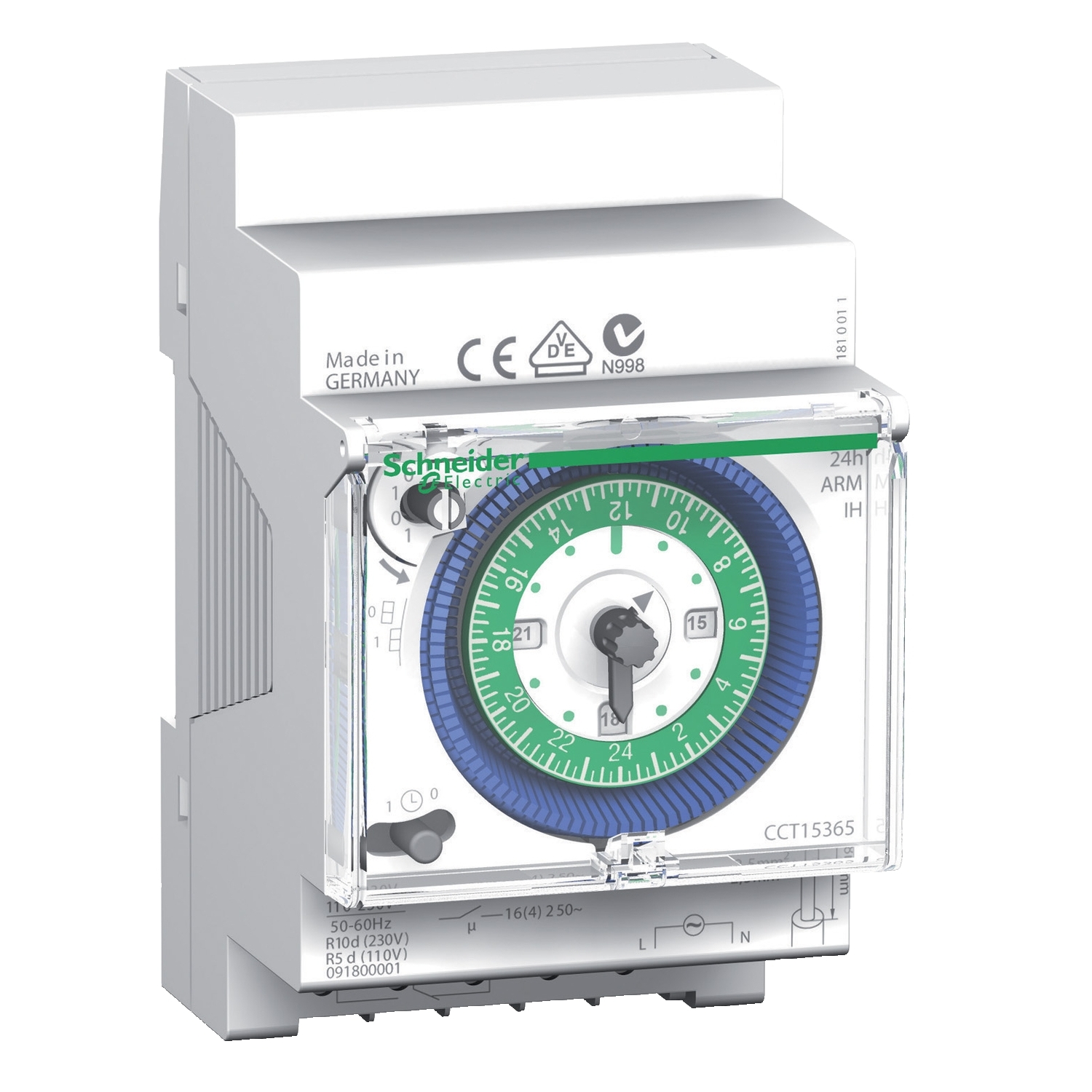 CCT15365 РЕЛЕ ВРЕМ. ЭЛ.МЕХ. IH 24ЧАСА 1КАНАЛ С ЗАПАСОМ ХОДА Schneider Electric Acti 9 