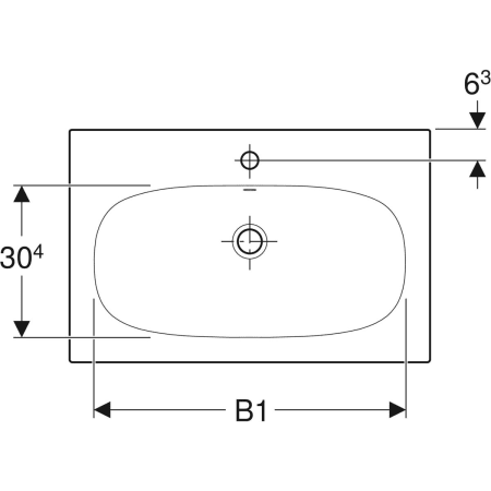 500.643.01.2 Встраиваемая раковина Geberit Acanto Geberit  - Вид №2