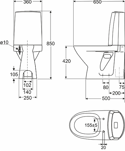 3731001201 Компакт унитаз с бачком Белый IDO  Швеция  - Вид №3