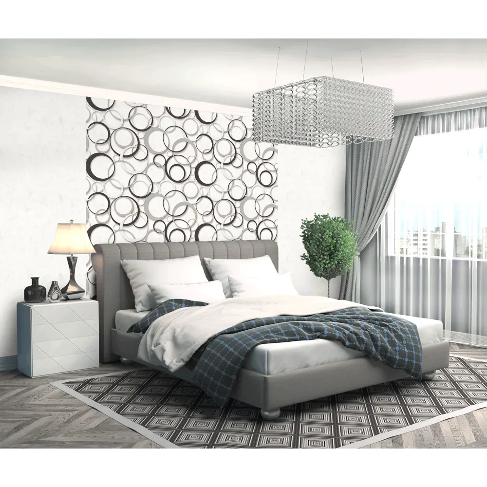 Обои флизелиновые Ovk design Кольца светло-серые 1.06 м 10514-01 83671377 STLM-2080213 - Вид №3