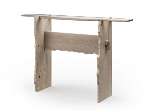 Травертин и стеклянная консоль