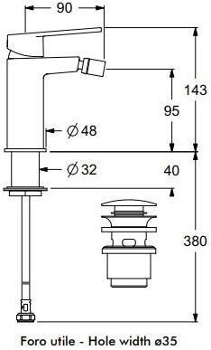 Смеситель для биде, однорычажный, с регулируемым изливом Oggi Fcog83557 Santreyd - Вид №1