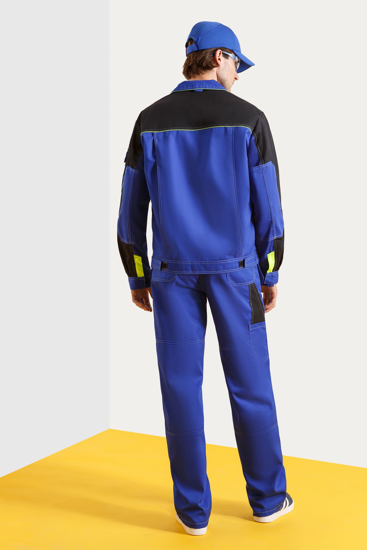 5039605 Костюм "Профессионал-2" василек-черный-лимон  Летняя спецодежда  размер 52-54/158-164  - Вид №9