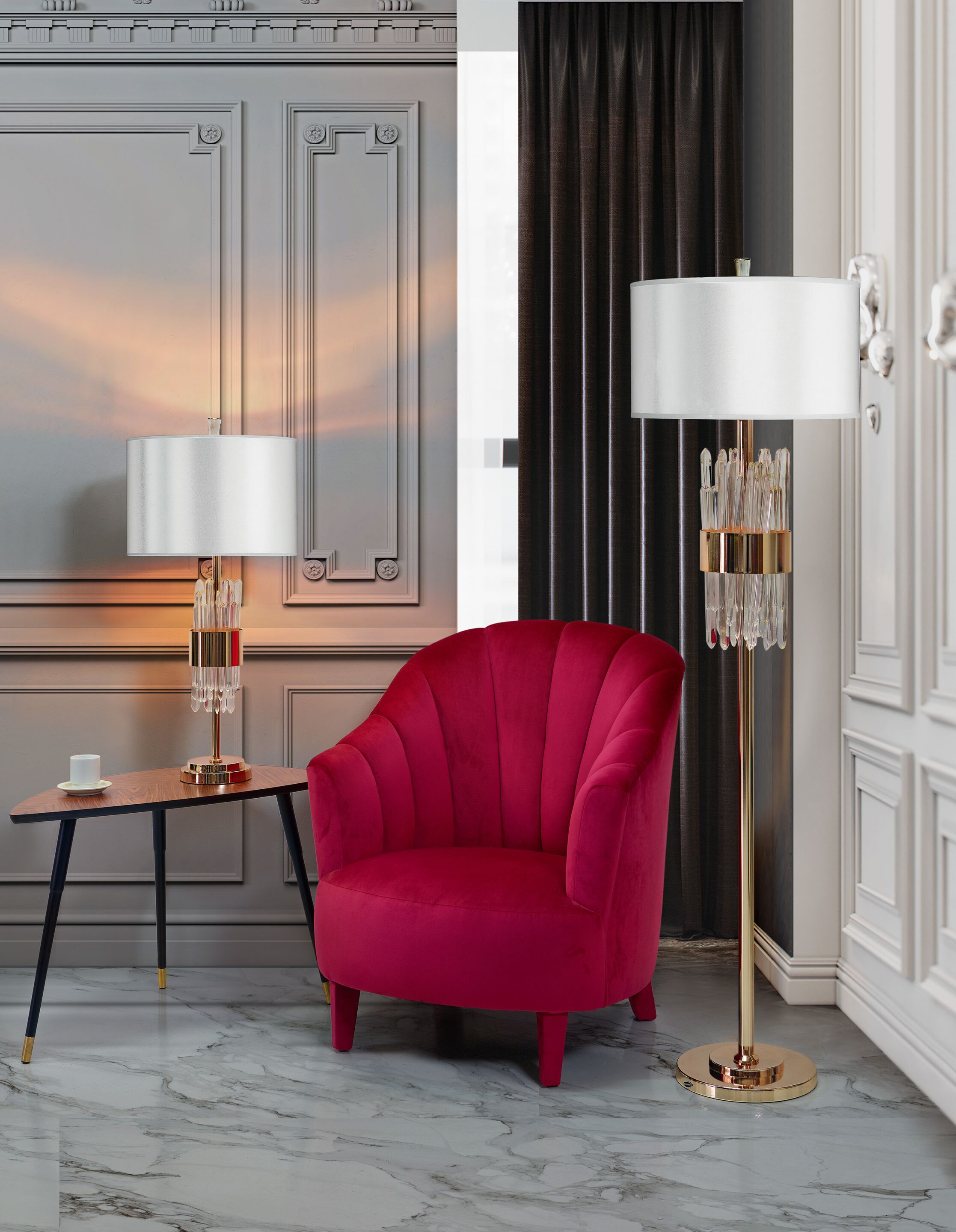 Настольная лампа из нержавеющей стали с кристаллами K-Lighting Volúpia ARCH-00013069