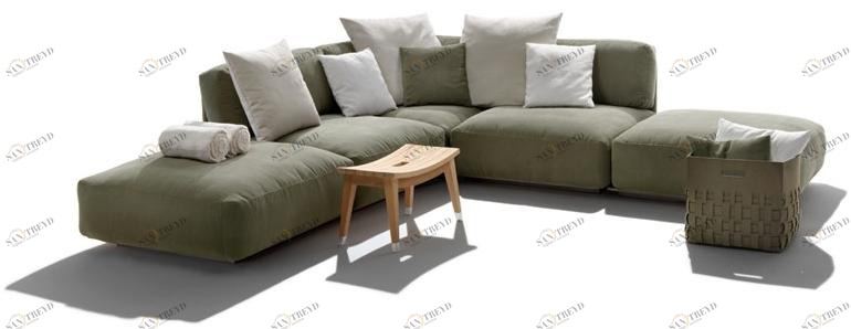 Flexform 4-х местный модульный диван из ткани Eddy sun-id-1476990