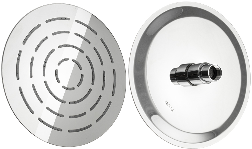 GFmark - Лейка большая, тропический душ, круглая, из высококачественной нержавеющей стали, 200 мм, код: 6044