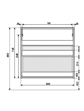 У92325 Тумба с раковиной Stretto 80П 2д. Белый глянец 1 Marka Stretto  - Вид №10