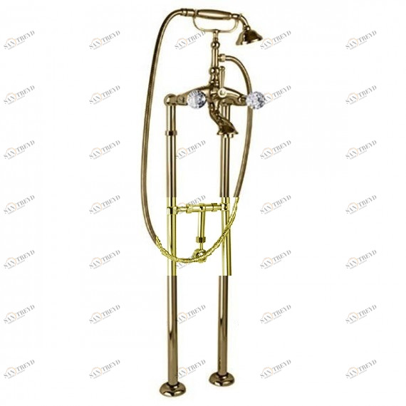 Напольный смеситель для ванны с ручным душем, с кронштейном слива-перелива CEZARES ATLANTIS-VDPS-03/24-Sw/M