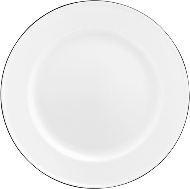 10642815 Furstenberg Тарелка закусочная Furstenberg "Вагенфельд" 18см (с чёрным кантом) Фарфор 