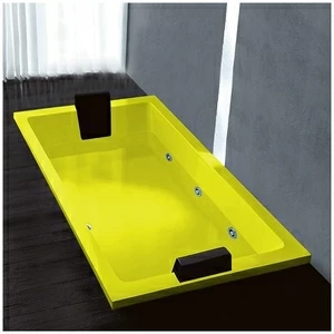 Ванна Gruppo treesse Quadra 181 V0717-SX-Z жёлтая с гидромассажем прямоугольная встроенная левая