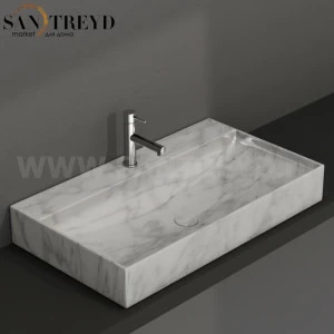 B6R81MC Подвесная раковина настенная прямоугольная Ceramica Globo T-EDGE серая