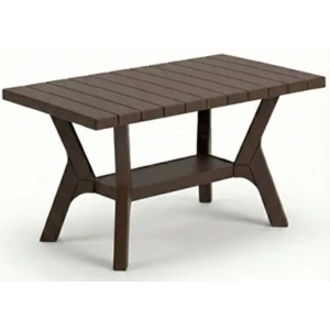 Садовый стол нераздвижной Adriano Easy Comfort 76x76x14 см пластик коричневый