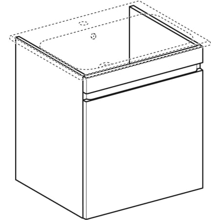 869560000 Шкафчик для встраиваемой раковины Geberit Renova Plan, с одним выдвижным и одним внутренним выдвижным ящиком Geberit  - Вид №20