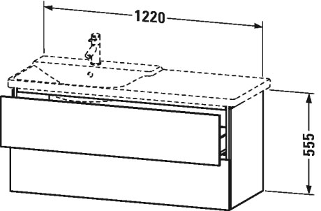 LC625407575 L-Cube Тумбочка подвесная Лен, декор Duravit - Вид №1