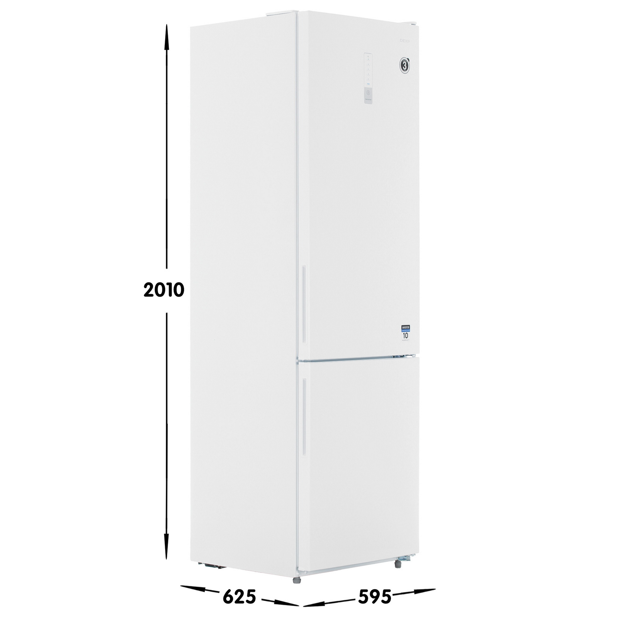 9263056 Холодильник с морозильником   DEXP B4-34AMA белый STDN-0103048 - Вид №6