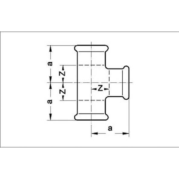 124130221222 SANHA 24130 SANHA-Therm тройник ВПр 22x12x22 мм  - Вид №1