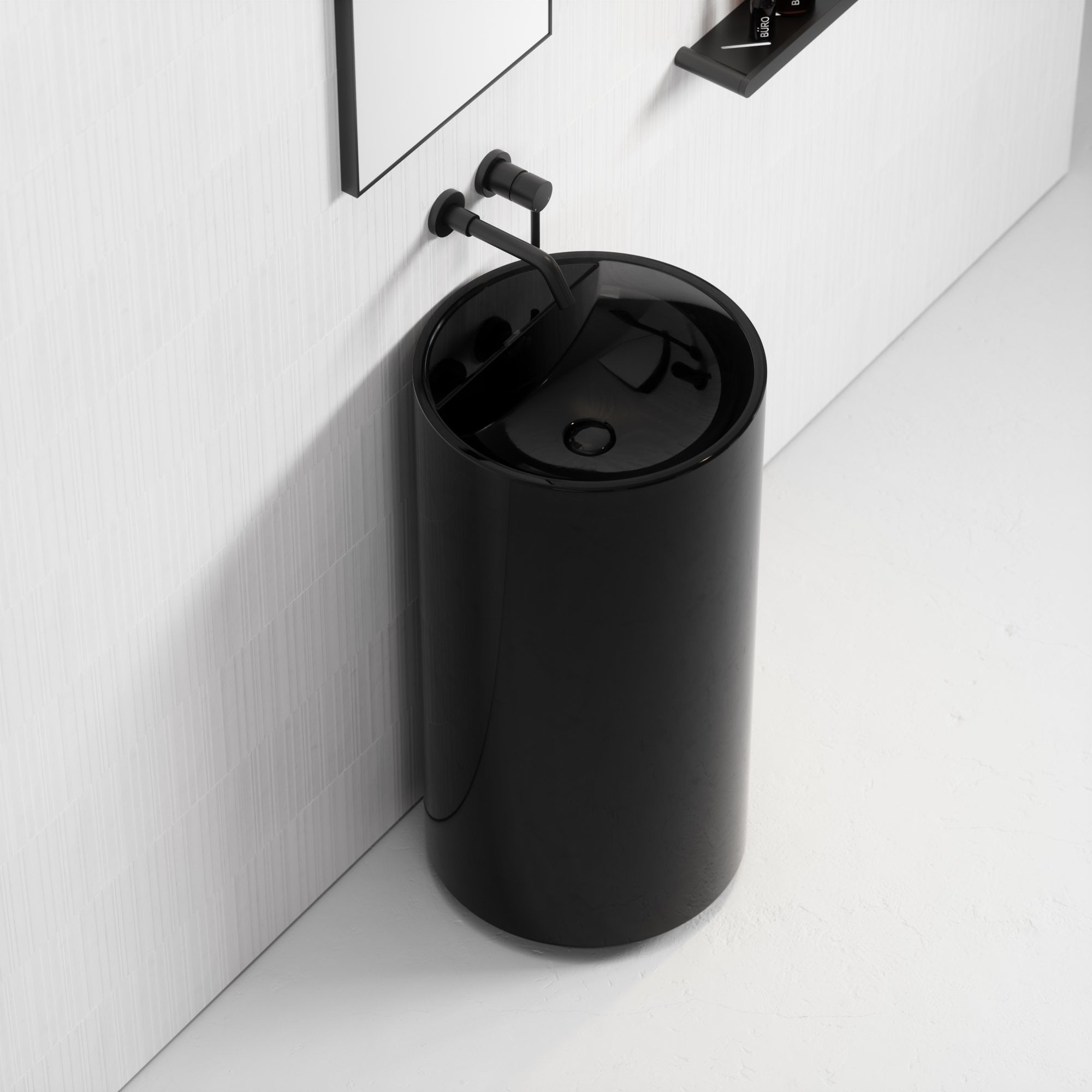 Одиночный круглый отдельно стоящий умывальник из смолы LUSSO Zurra ARCH-00143190 - Вид №2