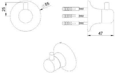 rvb Крючок для халата из хромированной латуни Times 6273.--.53 - Вид №1