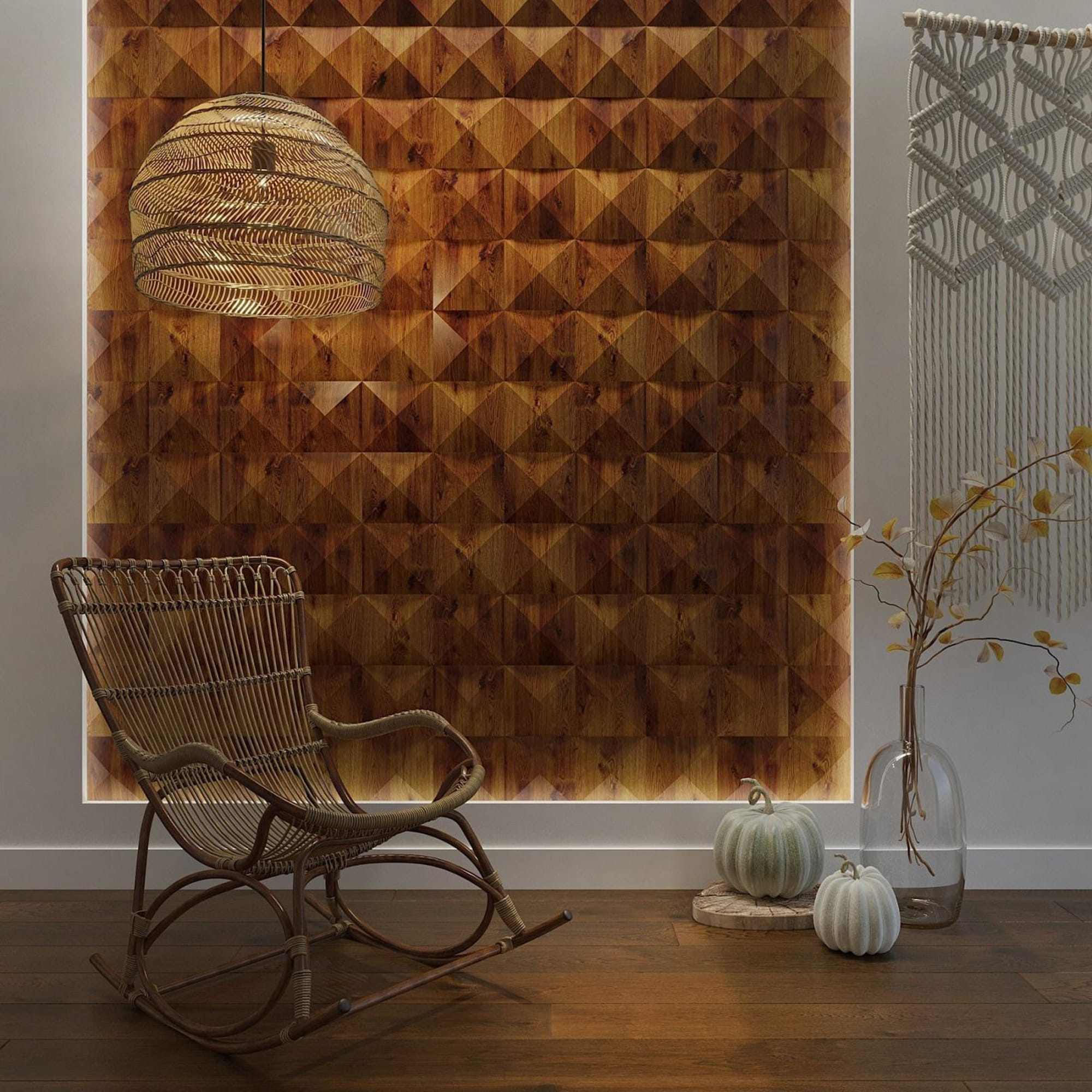 82399312 3D Панели матовые с покрытием 8 шт цвет светлый орех Santreyd  - Вид №2