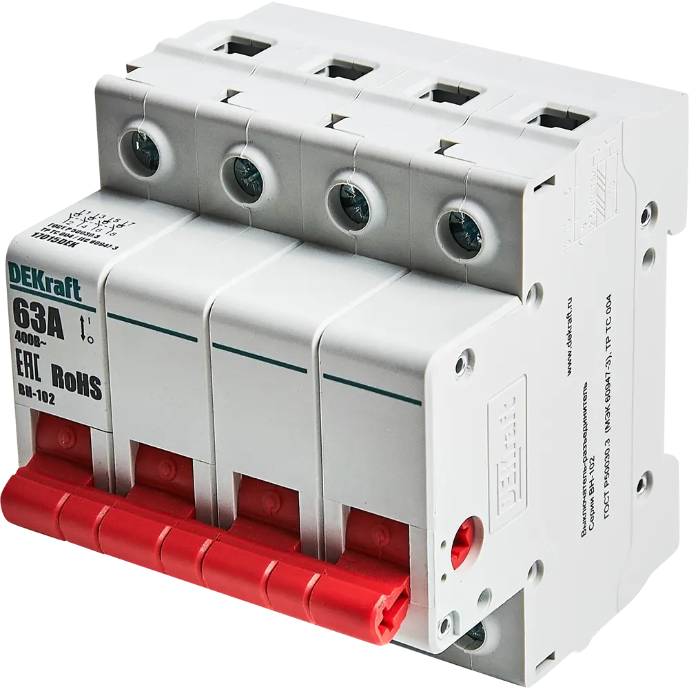 Автоматический выключатель DEKraft ВН-102 4P 63А для надежной защиты электросетей 88460957 STLM-1111353