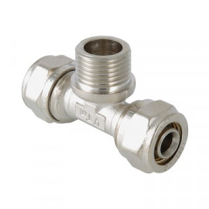 VTm.333.N.320632 Фитинг обжимной – тройник с переходом на наружную резьбу Valtec 32 мм х 1"