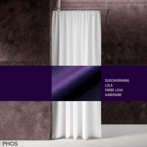 DV-LOLA200-140-LO34 Занавеска для душа лола, длина 200 см, ширина 140 см. баклажан. PHOS