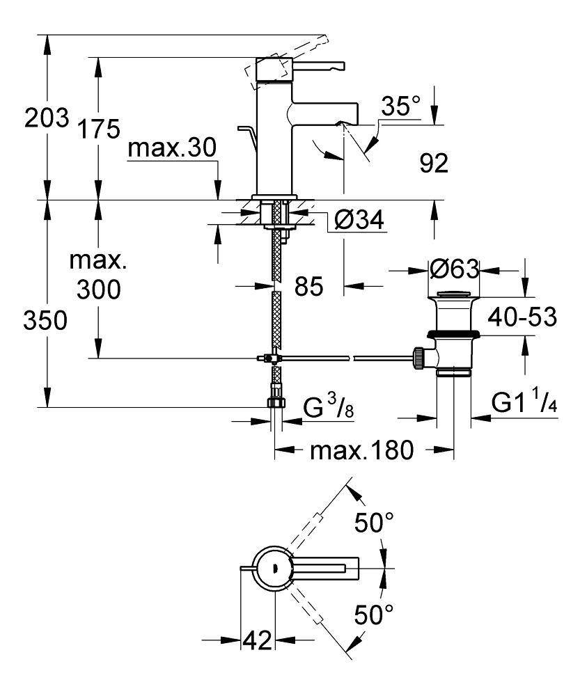 32898000 Смеситель для раковины Grohe Essence хром - Вид №1