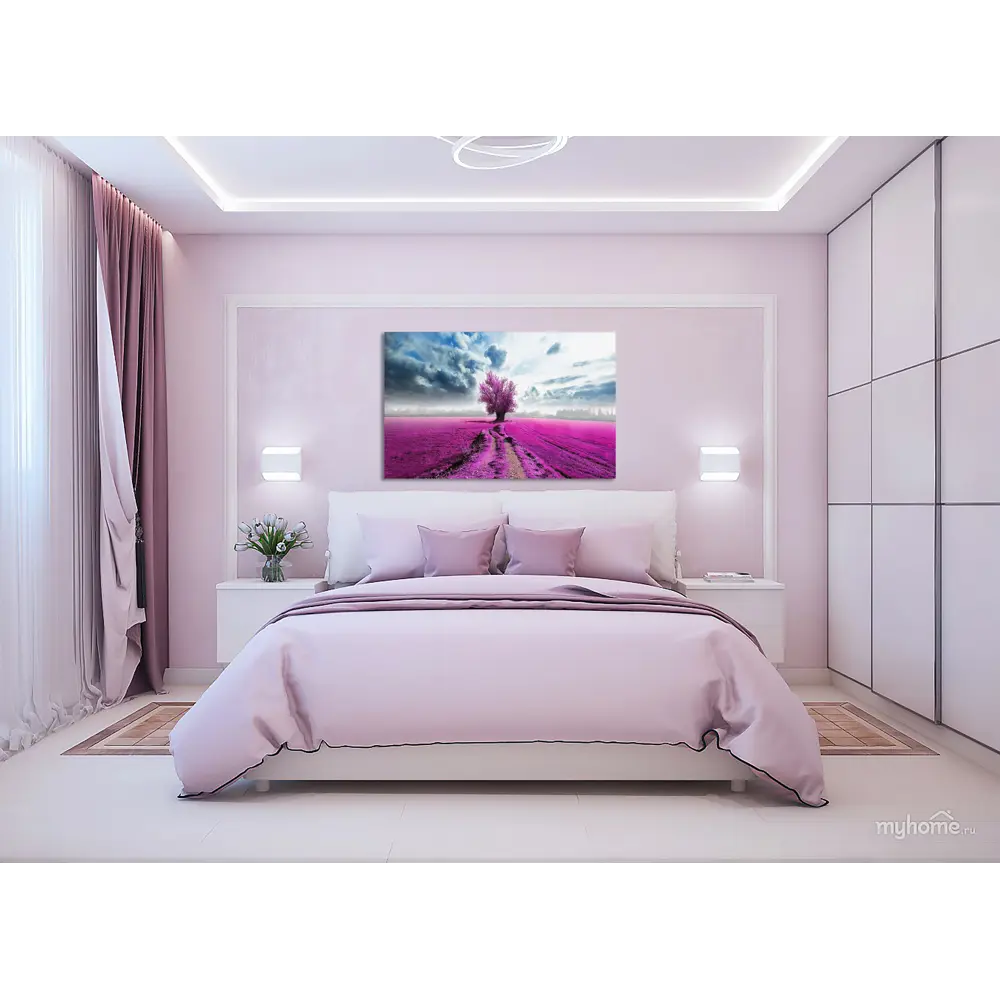Картина на холсте Дерево на розовом 60x100 см 87666769 STLM-2112759 Santreyd  - Вид №3