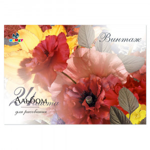 101152 Альбом для рисования "Винтаж" 100 г/м2 А4 21 х 29 см склейка с одной стороны 24 л. KNY 010115_2 KANZY