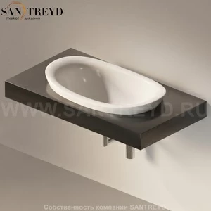 Flaminia IO e SI Столешница с отверстием под раковину черная IO75M1.9017