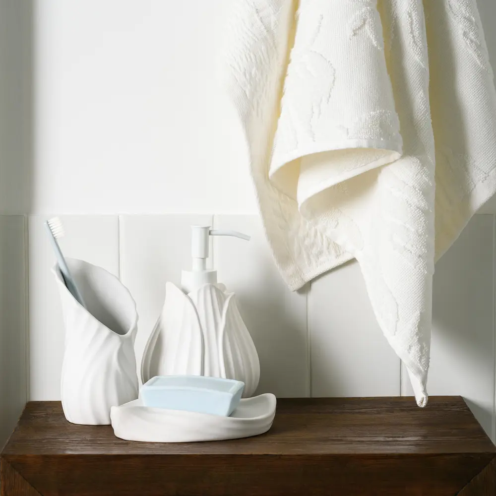 Мыльница Fleur керамика цвет белый MOROSHKA STLM-2198429 - Вид №4