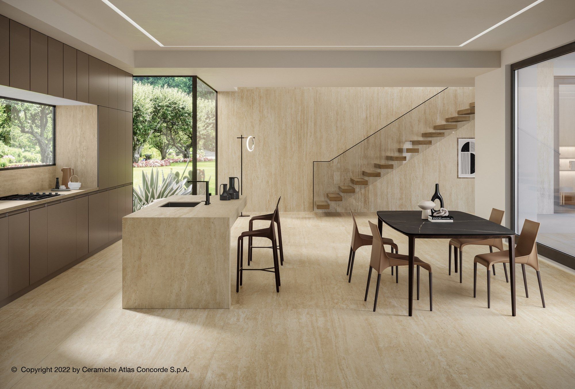 Пол / керамогранит с мраморным эффектом Atlas Concorde Marvel Travertine ARCH-00039068 - Вид №11