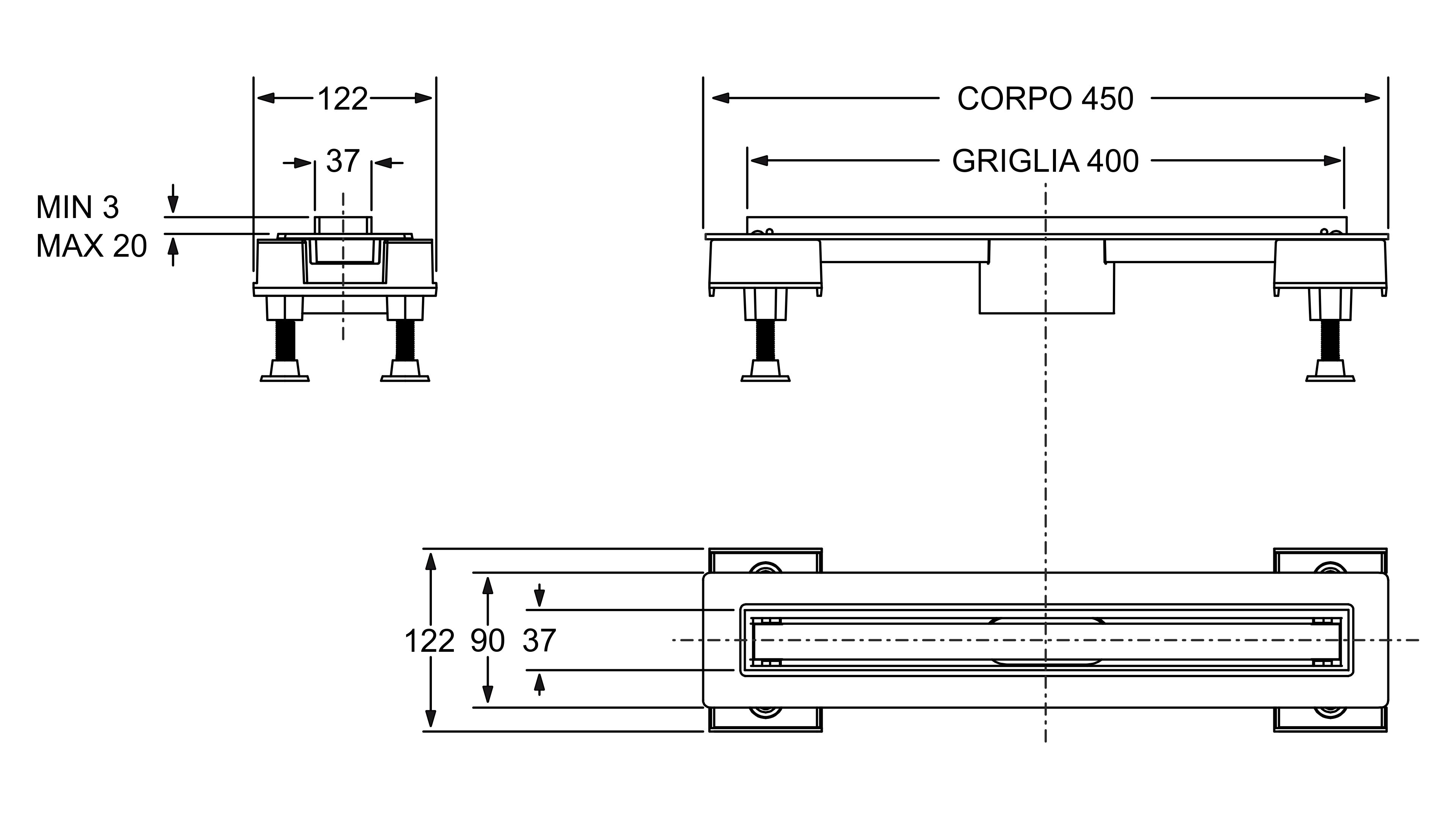 Слив для душа из нержавеющей стали Bonomini Canalissima ARCH-00126614 - Вид №2