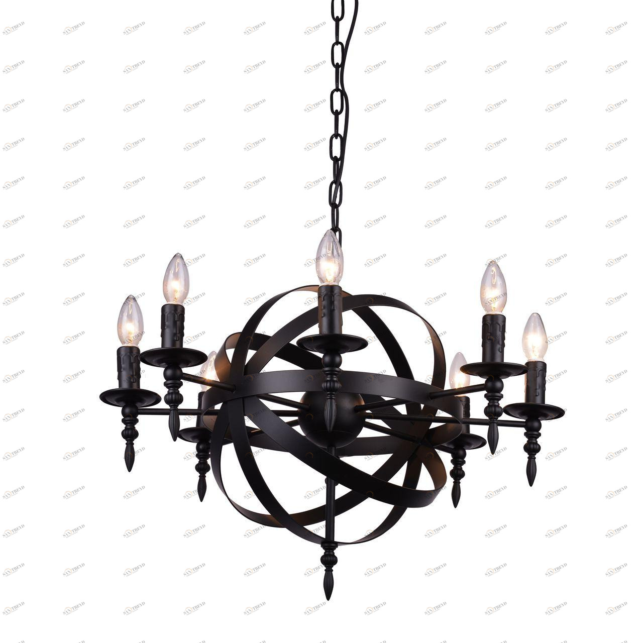 Подвесная люстра Divinare 4043/04 SP-8 DIVINARE ДИЗАЙНЕРСКИЕ 108097 Черный 