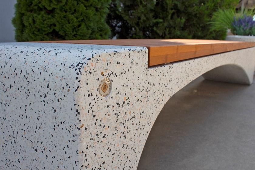 ENCHO ENCHEV - ETE Скамейка из бетона и бамбука без спинки  233  - Вид №1