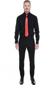 60390 Галстук на резинке красный глянец  Офисная одежда  размер