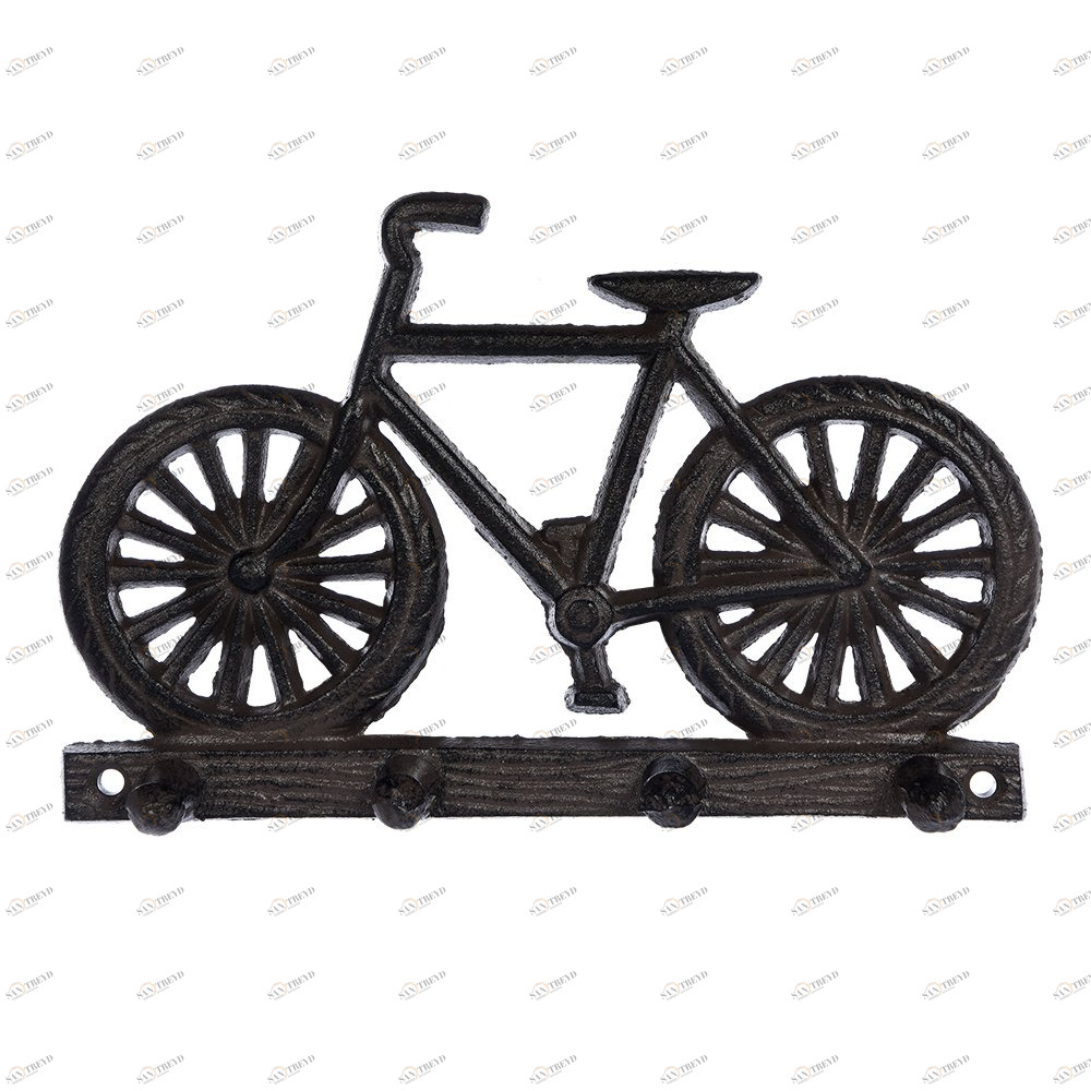 Вешалка настенная на 4 крючка черная 30 см "Велосипед" BLUMEN HAUS ВЕЛОСИПЕДЫ 00-3971634 Черный 