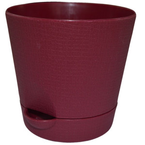 202-10 Горшок д/цветов с поддоном Le Parterre d=11.5 0.7 Л. бордо Цветочная коллекция