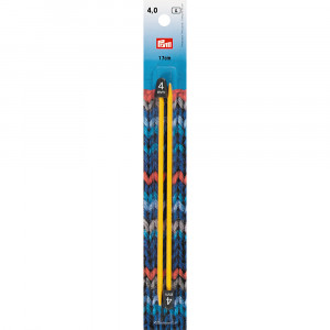 218402 Спицы PRYM прямые пластик d 4.0 мм 17 см желтые PRYM