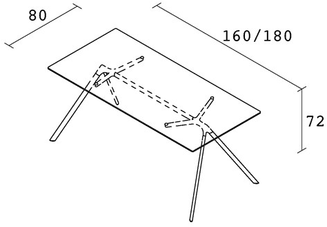 Alias Прямоугольный стол из алюминия и стекла Dry 45a - Вид №6