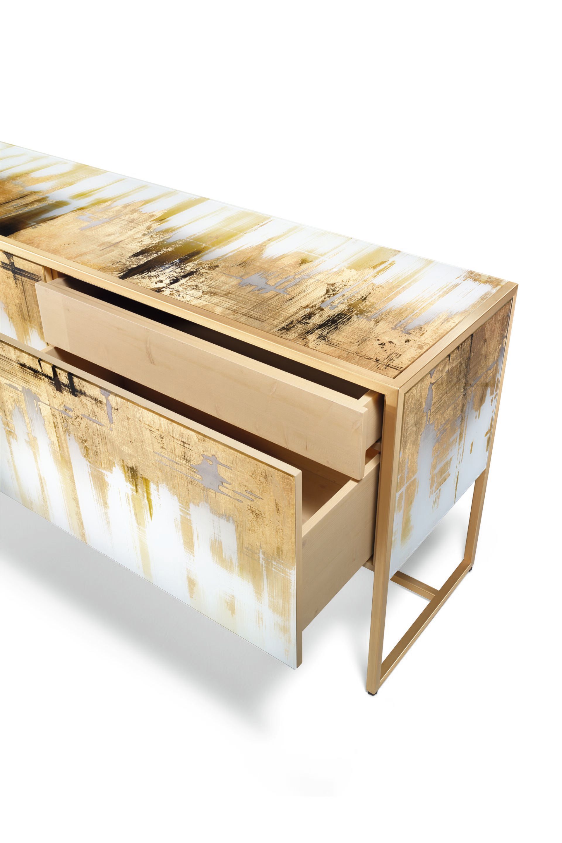 Деревянный шкаф со стеклянными ящиками ARTE VENEZIANA итальянские пейзажи ARCH-00117450 - Вид №2